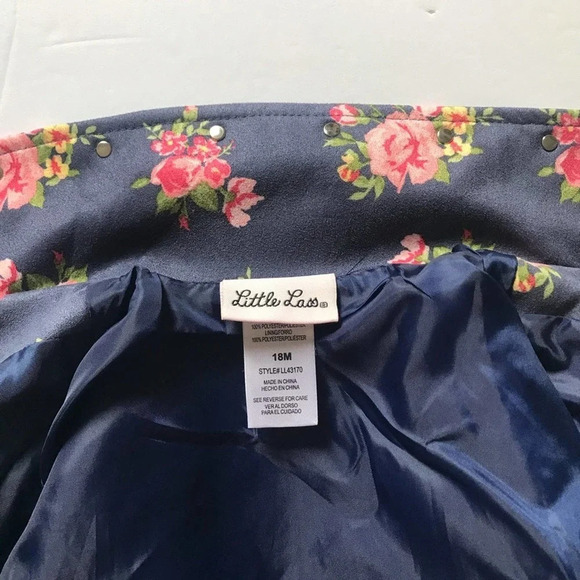 Little Lass Full Zip Floral Jacket 18 Months - Picture 4 of 7